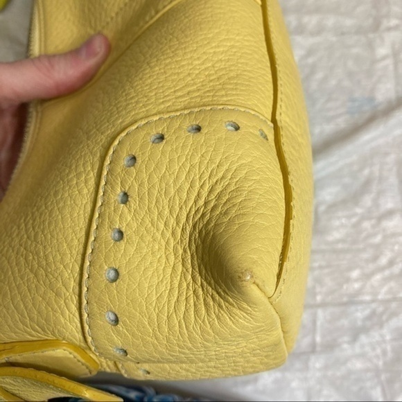 Coach vintage y2k yellow leather hamptons mini bag baguette 5052 - Picture 7 of 11